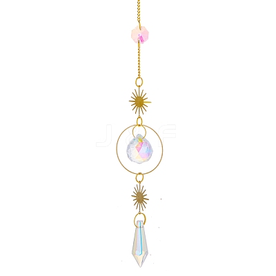 Glass Pendant Decorations HJEW-PW0002-02C-1