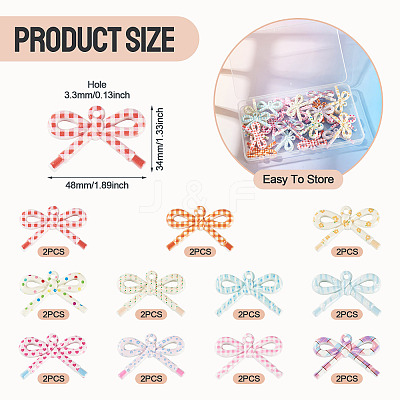 22Pcs 11 Colors Opaque Printed Acrylic Pendants MACR-TA0002-87-1