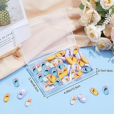 40Pcs 4 Styles Opaque Resin Cabochons FIND-SC0003-73-1