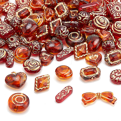 96PCS 12Style Transparent Acrylic Beads MACR-PH0001-66-1