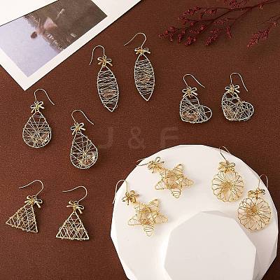 Eco-Friendly Horse Eye Iron Pendants Dangle Earrings EJEW-PH01401-02-1