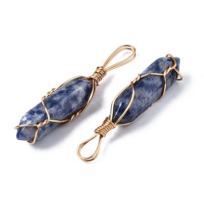 Natural Blue Spot Jasper Big Pendants G-T122-70B-1