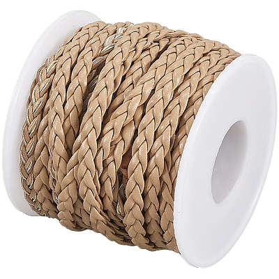 10M Flat Braided Imitation Leather Cords LC-CL0001-04C-1