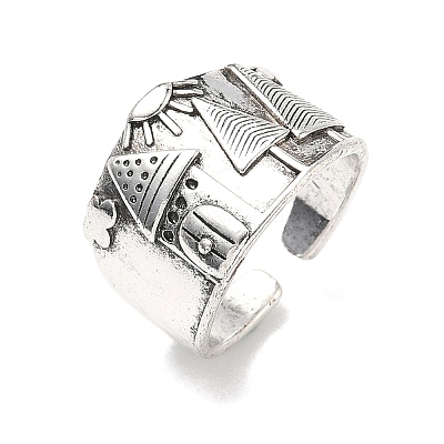 Alloy Cuff Open Rings RJEW-C157-03AS-1