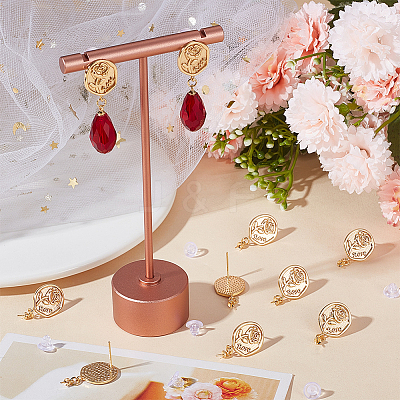 10Pcs Brass Stud Earring Findings KK-BBC0009-25-1