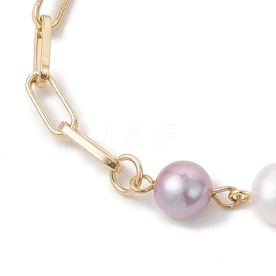 Brass Paperclip Chain Bracelets BJEW-JB13224-1