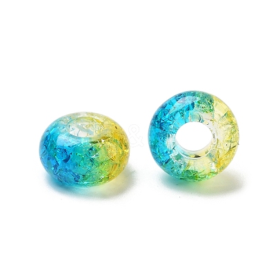 Two Tone Transparent Crackle Acrylic European Beads TACR-P009-B01-03-1
