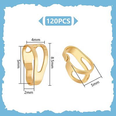 120Pcs Brass Snap on Bails KK-UN0005-58G-1