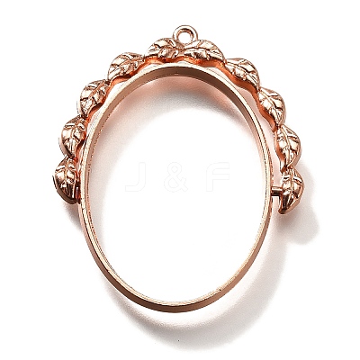 Rotatable Alloy Swivel Open Back Bezel Pendants PALLOY-I223-18RG-1