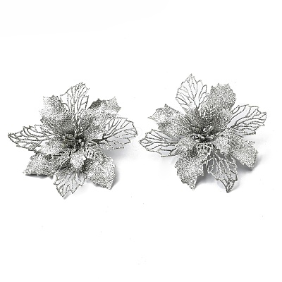 Plastic Glitter Artificial Flower HJEW-R124-01-1