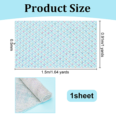 Stretchable Elastic Polyester & Rhinestone Fabric AJEW-WH0580-51-1