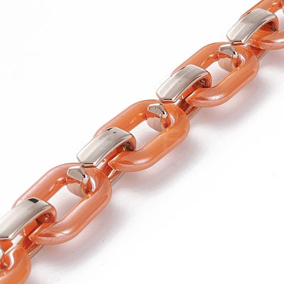 Handmade Opaque Acrylic Cable Chains AJEW-JB00890-04-1