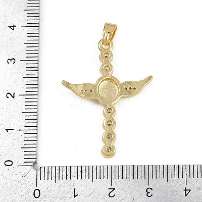 Brass Micro Pave Cubic Zirconia Pendants KK-D409-47B-G-1