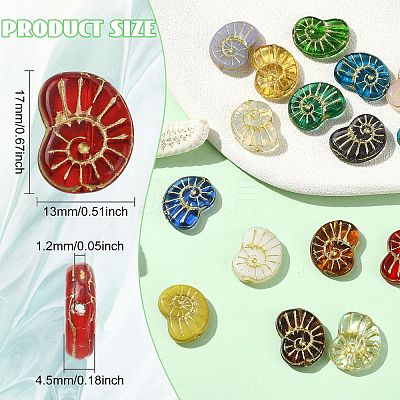 16Pcs 16 Colors Handmade Lampwork Beads LAMP-CJ0002-82-1