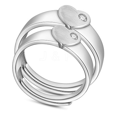 925 Sterling Silver Adjustable Couple Rings JR716A-1