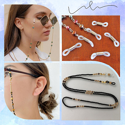 120Pcs 4 Colors Silicone Eyeglasses Chains Loop Ends AJEW-SC0002-54-1