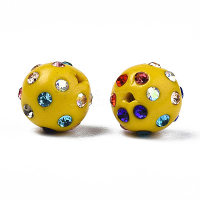 Polymer Clay Rhinestone Beads RB-T017-31F-A-1
