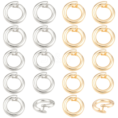 20Pcs 2 Colors Brass Locking Jump Rings KK-BBC0023-07B-1