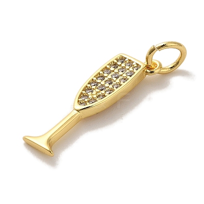 Brass Micro Pave Cubic Pendants KK-U027-07G-02-1