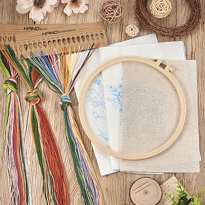 3 Sets 3 Styles DIY Embroidery Starter Kits DIY-TA0006-67-1