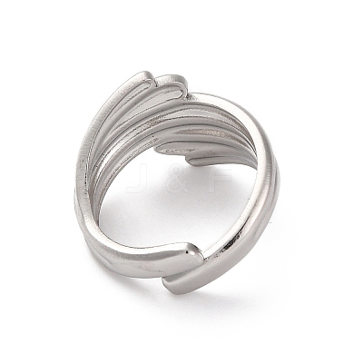 304 Stainless Steel Open Cuff Rings for Women RJEW-K258-10P-1