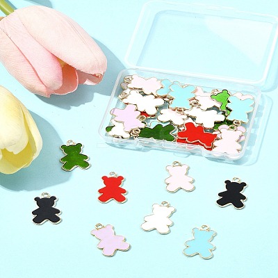 36Pcs Alloy Enamel Pendants ENAM-FS0002-88G-1