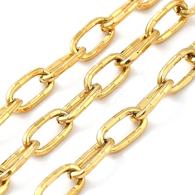 Ion Plating(IP) 304 Stainless Steel Textured Oval Link Chains CHS-K017-01G-1