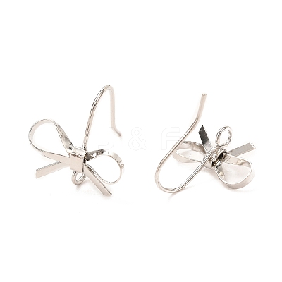 Bowknot Shape Brass Earring Hooks LS-KK-K256-01P-1