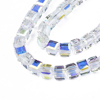 Electroplate Transparent Glass Beads Strands EGLA-N002-17A-B01-1