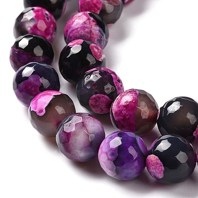 Natural Fire Crackle Agate Bead Strands G-K166-06F-10mm-01-1
