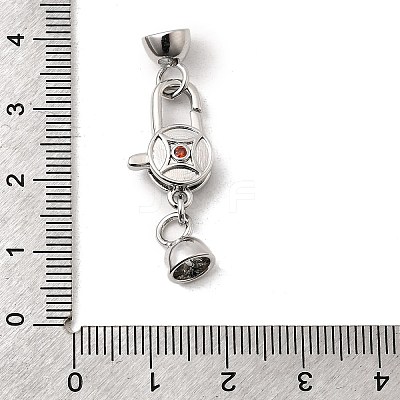 Brass Micro Pave Cubic Zirconia Lobster Claw Clasps KK-U059-51P-1