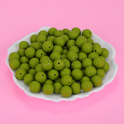 Round Silicone Focal Beads SI-JX0046A-23-1