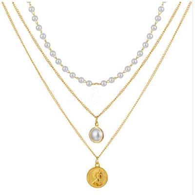 Alloy Pendant Layered Chain Necklaces for Women WGC39CD-13-1