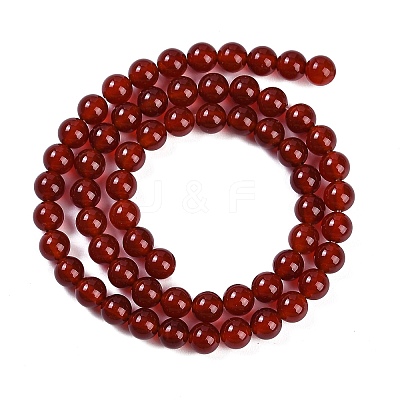 Natural Carnelian Beads Strands G-G338-6mm-01-1