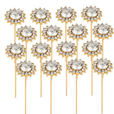 16Pcs Alloy Crystal Rhinestone Head Pins FIND-SP0004-63G-1
