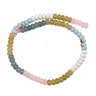 Natural White Jade & Howlite & Synthetic Shoushan Stone Beads Strands G-NH0006-A17-01-1