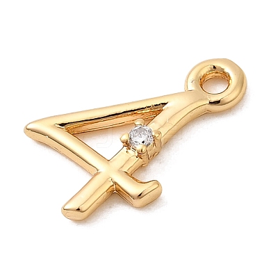 Brass Micro Pave Cubic Zirconia Charms KK-P340-24G-04-1