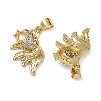 Brass Micro Pave Cubic Zirconia Pendants KK-I358-064G-02-1