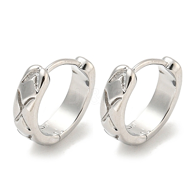 Brass Hoop Earrings EJEW-L211-010A-P-1