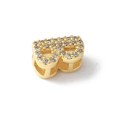 Brass Micro Pave Clear Cubic Zirconia Initial Multi-strand Links KK-S520-01G-02-1