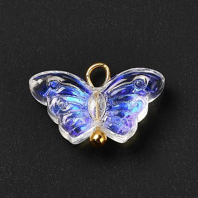 Electroplate Transparent Glass Pendants X1-PALLOY-JF00903-1