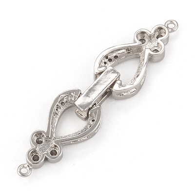Brass Micro Pave Cubic Zirconia Fold Over Clasps ZIRC-F013-01P-FF-1