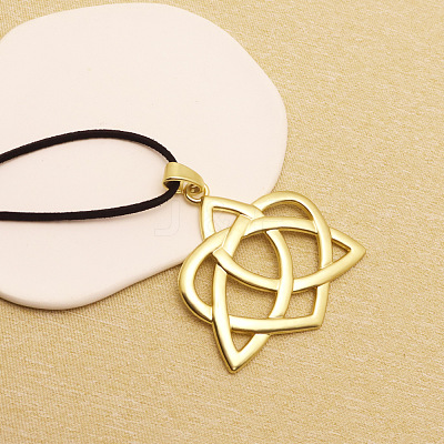 Bohemian Style Zinc Alloy Pendant Black Waxed Cord Necklaces for Women FS-WG15105-08-1