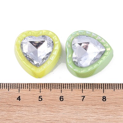 UV Plating Iridescent Acrylic with Rhinestone Beads X-OACR-B021-08-1