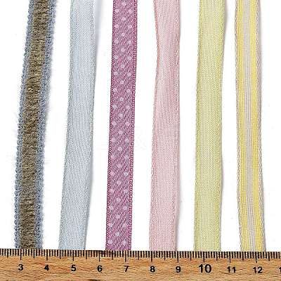 18 Yards 6 Colors Polyester Ribbon SRIB-C001-B07-1