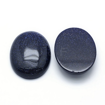Synthetic Blue Goldstone Cabochons X-G-P393-I16-1