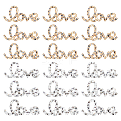 40Pcs 2 Colors Alloy Rhinestone Cabochons FIND-FH0010-89-1