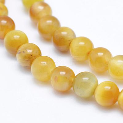 Natural Gold Tiger Eye Beads Strands G-K203-84-4mm-1