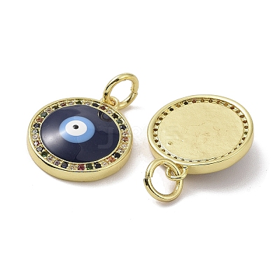 Real 18K Gold Plated Brass Micro Pave Cubic Zirconia Pendants KK-L209-072G-03-1