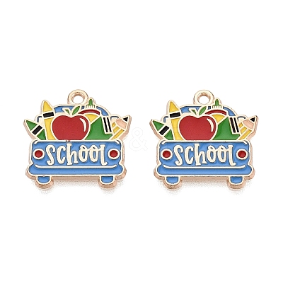 Back to School Alloy Enamel Pendants ENAM-Q004-01KCG-26-1